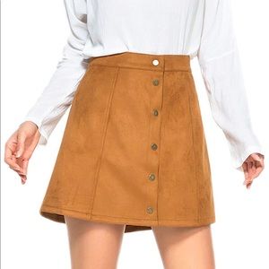 Faux Suede Size L A-line button front skirt - NWOT
